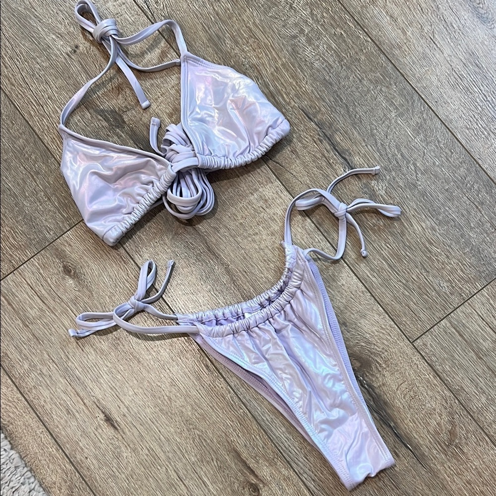 Iridescent purple Bikini Set